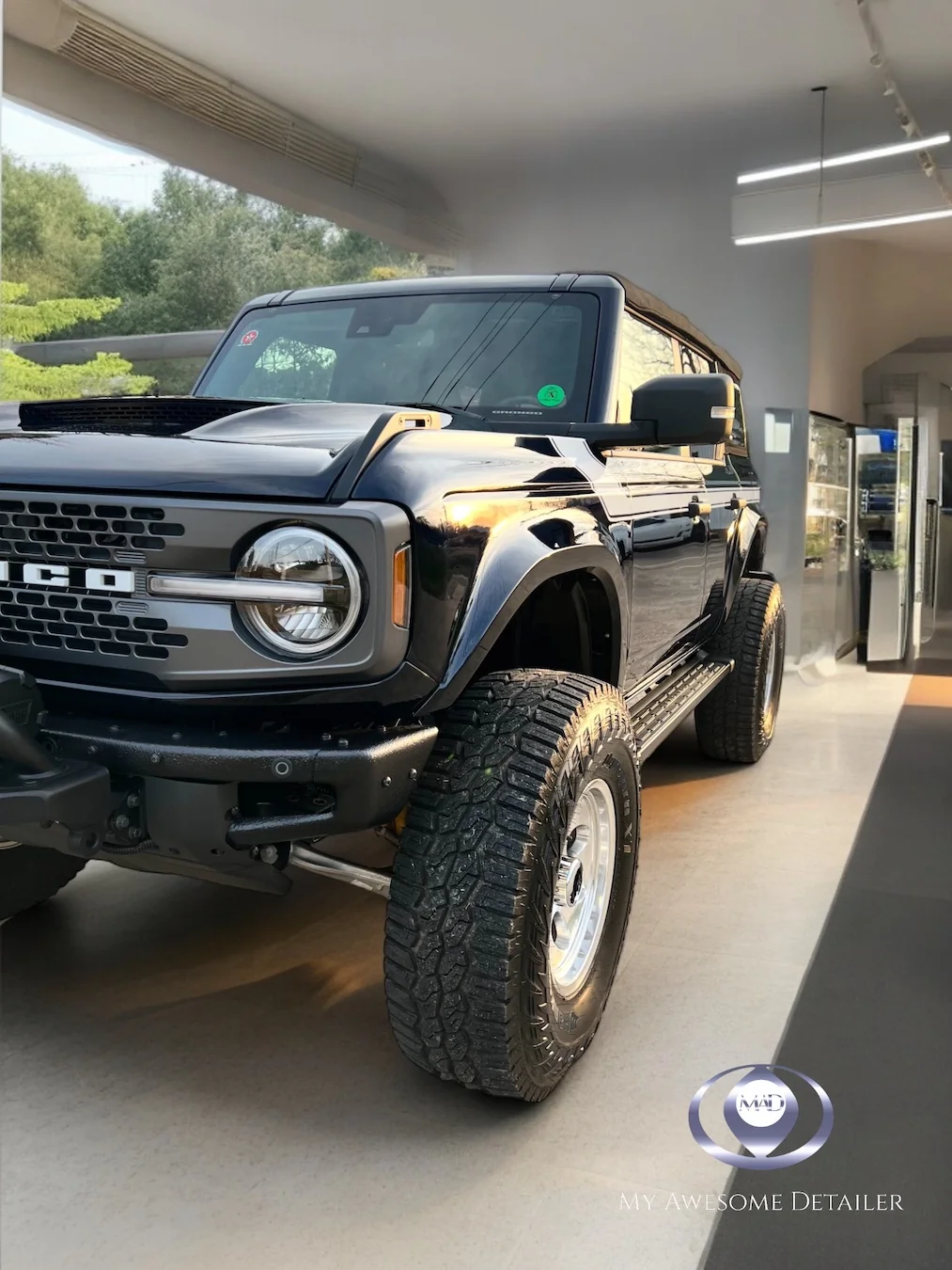 Black Ford Bronco detailed