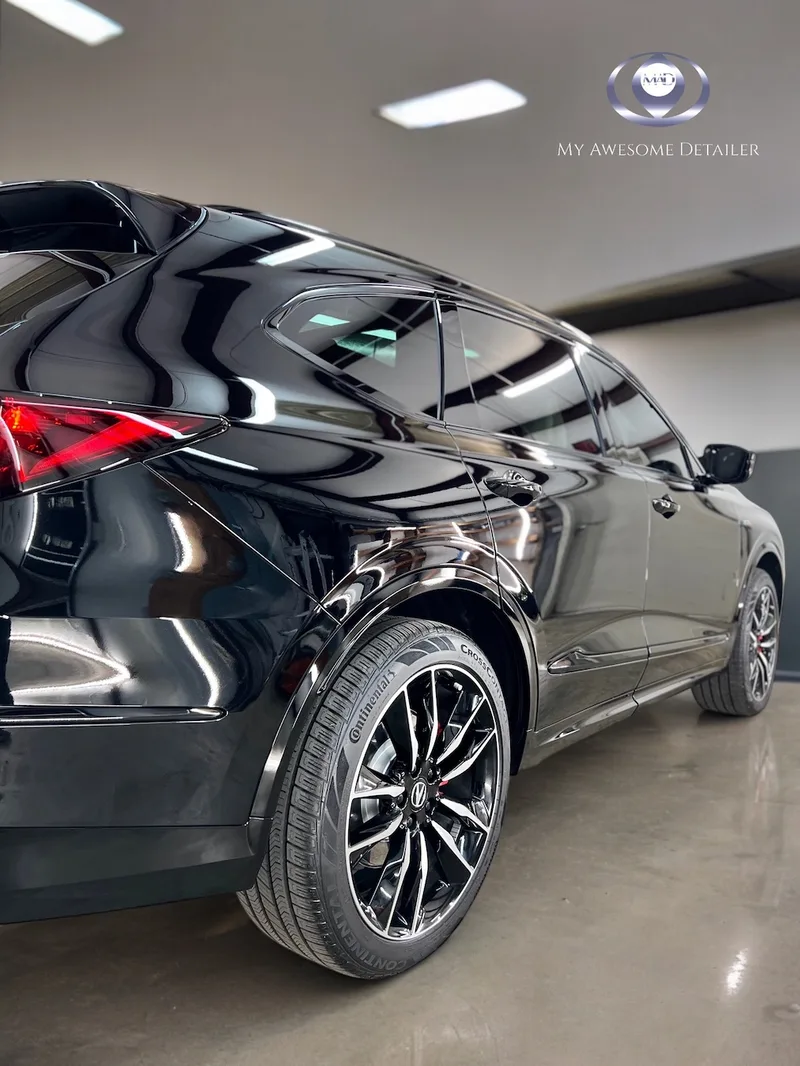 Black Acura MDX glossy detail