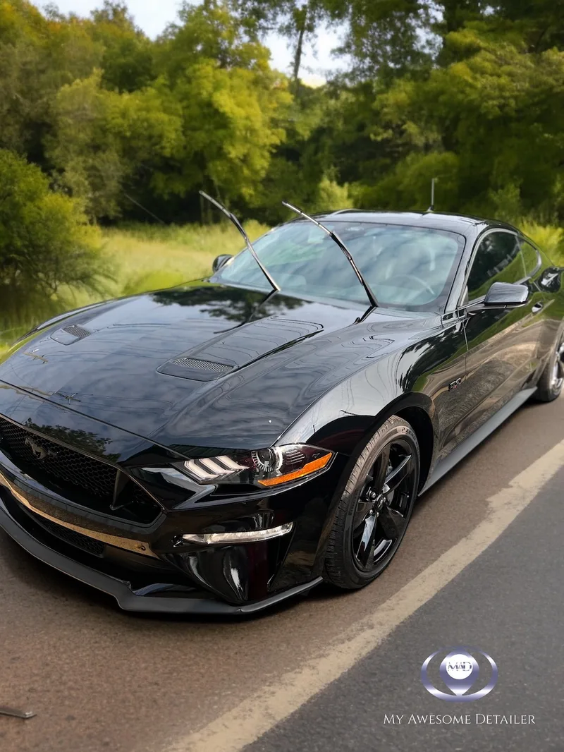 Black Mustang GT window tint