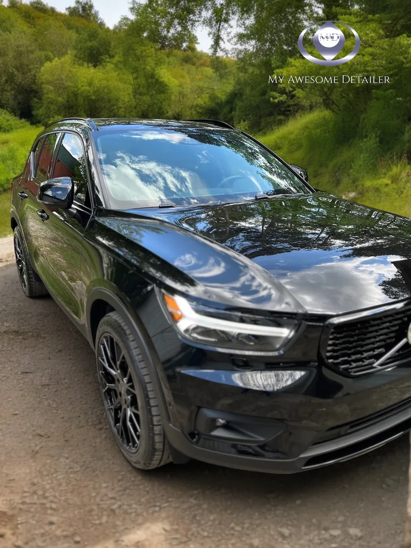 Black Volvo XC40 detailed outdoors