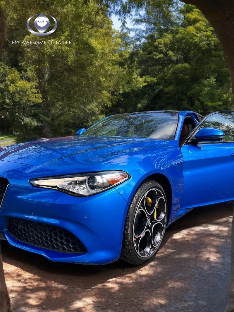 Blue Alfa Romeo Giulia ceramic coated
