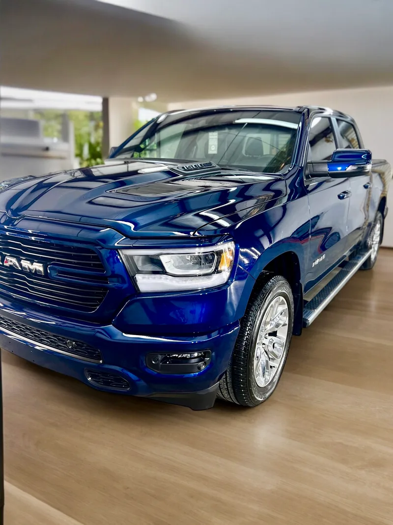 Blue Ram 1500 in detailing shop