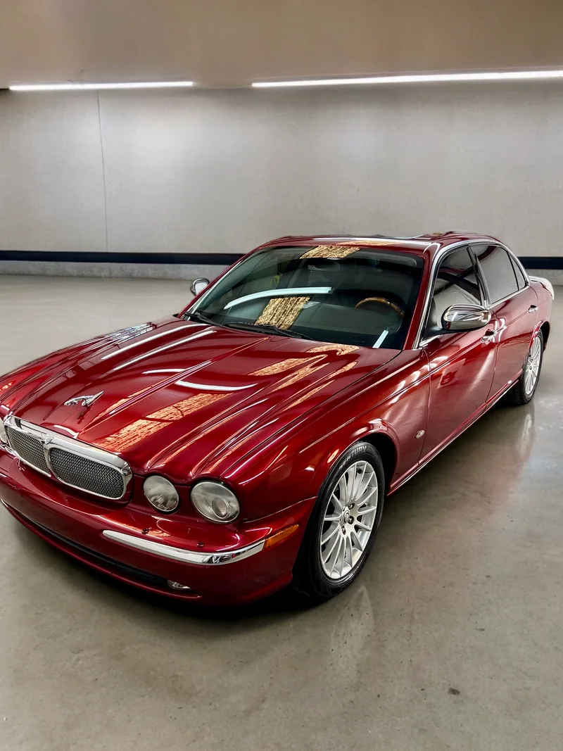 Red Jaguar XJ full detail