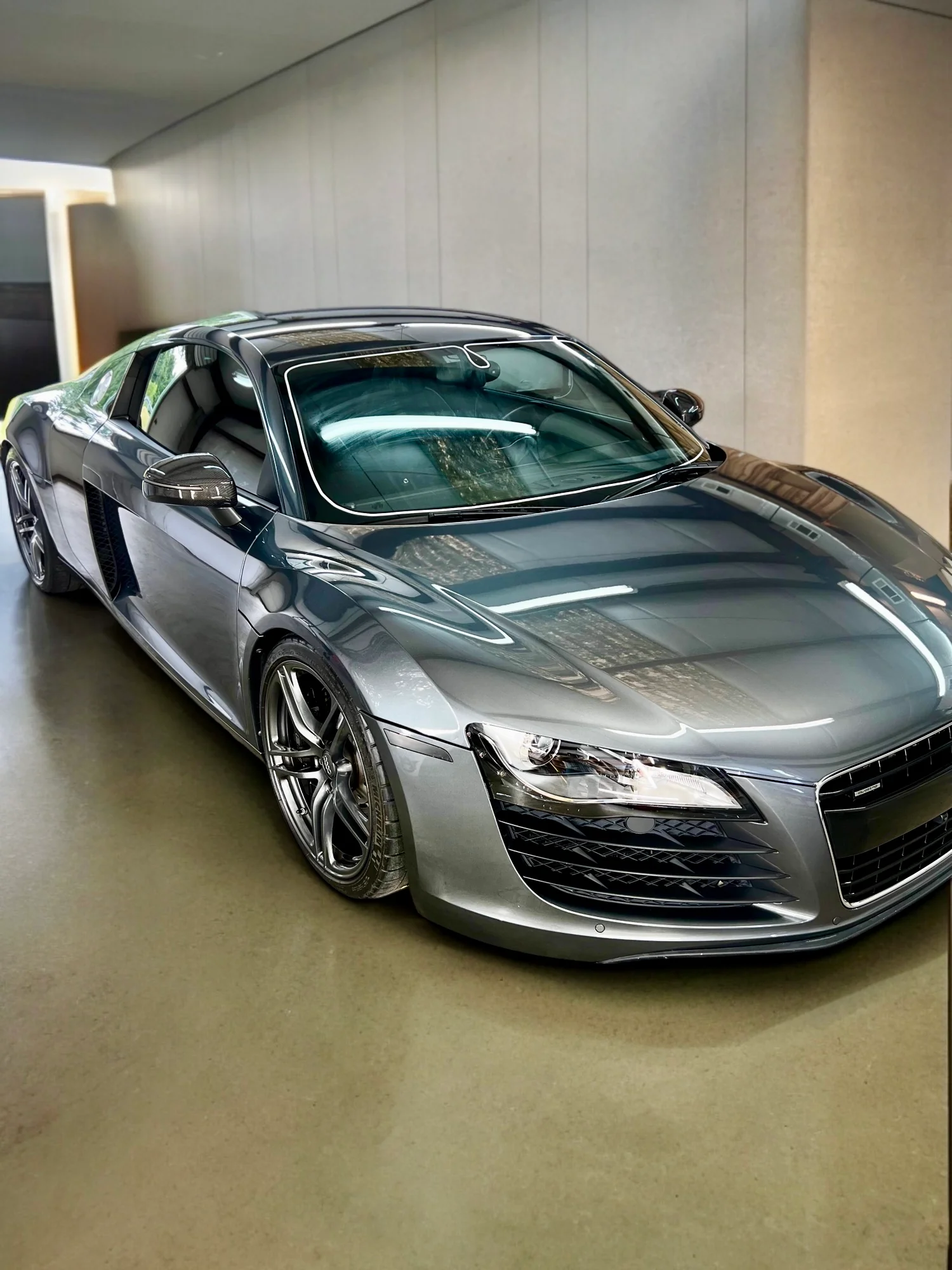 Gray Audi R8 ceramic coated